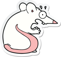 sticker of a cartoon frightened mouse png