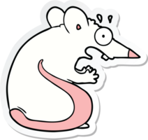 autocollant d'une souris effrayée de dessin animé png