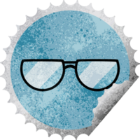 spectacles graphic   illustration round sticker stamp png
