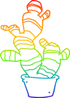 regenboog helling lijn tekening van een tekenfilm cactus png