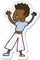 sticker of a cartoon man panicking png