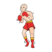 hand textured cartoon boxer png