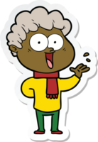 sticker of a cartoon happy man png