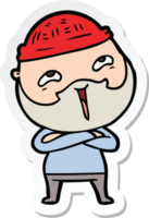 sticker of a cartoon happy bearded man png