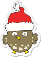 sticker van een tekenfilm uil vervelend Kerstmis hoed png