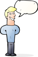 Cartoon grinsender Mann mit Sprechblase png