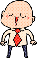 happy cartoon bald man png