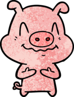 nervous cartoon pig png