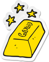 sticker of a cartoon bar of gold png