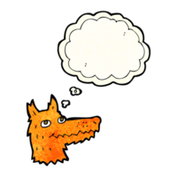 cartoon fox head with thought bubble png