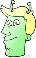 hand drawn cartoon alien man png