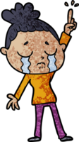 cartoon crying woman raising hand png