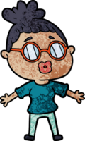 Cartoon-Frau mit Brille png