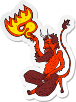 autocollant d'un diable traditionnel de dessin animé png