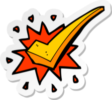 adesivo de um símbolo de carrapato positivo de desenho animado png