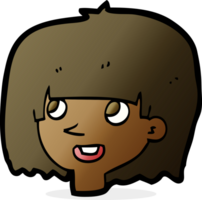 cartoon happy female face png