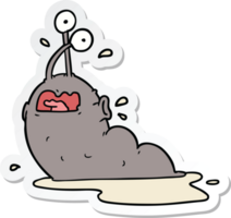 sticker of a gross cartoon slug png