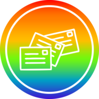 pilha do cartas circular ícone com arco Iris gradiente terminar png