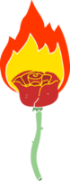 flat color style cartoon flaming rose png