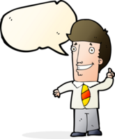 cartoon office man with idea with speech bubble png