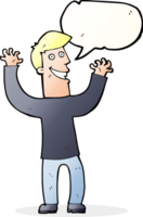 cartoon excited man with speech bubble png