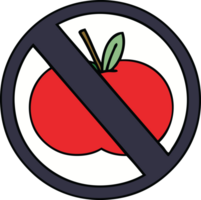 cute cartoon of a no food allowed sign png