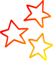 caloroso gradiente linha desenhando do uma desenho animado estrelas png