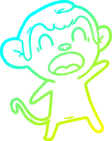 frio gradiente linha desenhando do uma gritando desenho animado macaco png