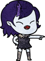 cartoon vampire girl pointing and laughing png
