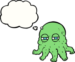 cartoon alien face with thought bubble png