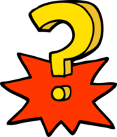 hand drawn doodle style cartoon question mark png