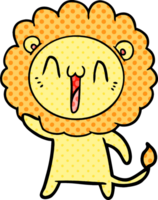 heureux, dessin animé, lion png