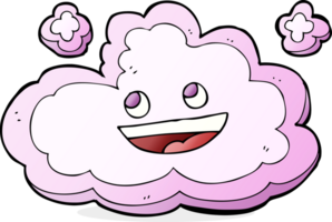 contento rosa nube cartone animato png