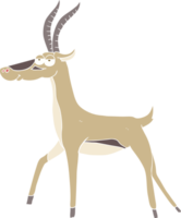 flat color illustration of gazelle png