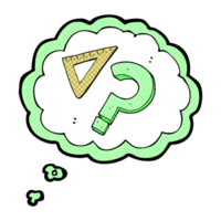 hand drawn thought bubble cartoon set square png