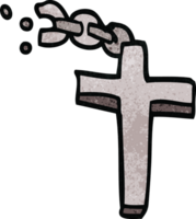 cartoon doodle silver cross png