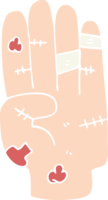 flat color illustration of injured hand png