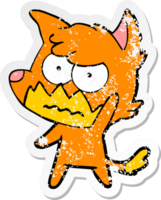 verontruste sticker van een cartoon geërgerde vos png