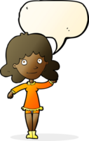 cartoon friendly woman waving with speech bubble png