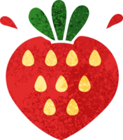 retro illustration style cartoon of a strawberry png