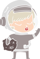 estilo de cor plana cartoon menina bonita astronauta png