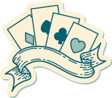 sticker of tattoo in traditional style of cards and banner png