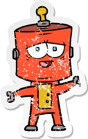 noodlijdende sticker van een tekenfilmrobot png