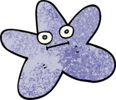 peixe estrela de desenho animado ilustração texturizada grunge png