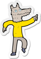 sticker of a cartoon wolf man png