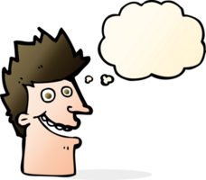 cartoon happy man face with thought bubble png