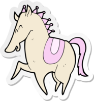 sticker of a cartoon prancing horse png