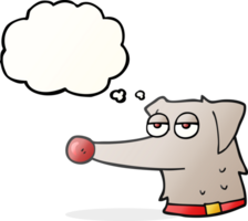 mano disegnato pensato bolla cartone animato cane con collare png