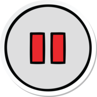 sticker of a cute cartoon pause button png