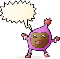 cartone animato divertente creatura con discorso bolla png